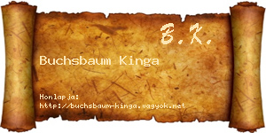 Buchsbaum Kinga névjegykártya